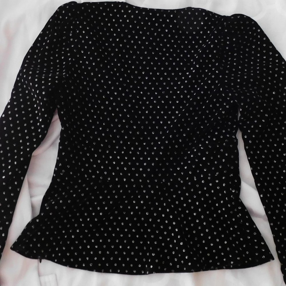 NWT - Express - Sexy Deep V-Neck Velvet Top with Sparkle, SZ: XS - Picture 8 of 10